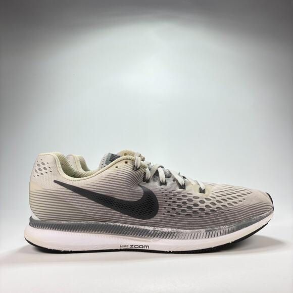 Nike Air Zoom Pegasus 34 Light Gray Lace Up Running Shoes 880555-010 Men's Sz 11 - Picture 1 of 11